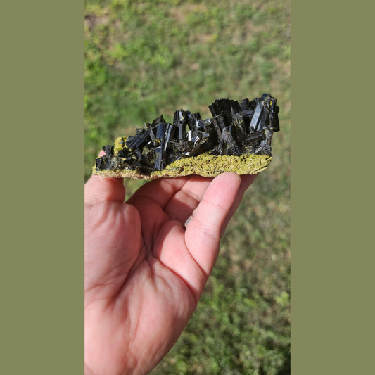 Epidote Cluster with Tourmaline | 1.1 lbs | High-Quality