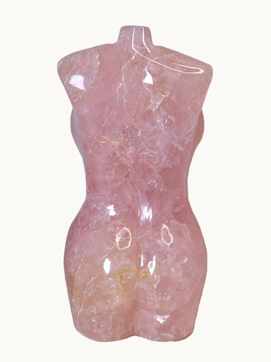 Rose Quartz Lady Body | Golden Healer Inclusions | 1.6 lbs | High-Quality