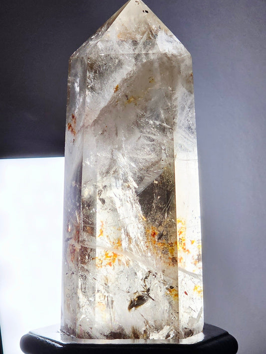Smoky Quartz Tower with Iron Oxide & Abundant Rainbows | 1.4 lbs | High-Quality