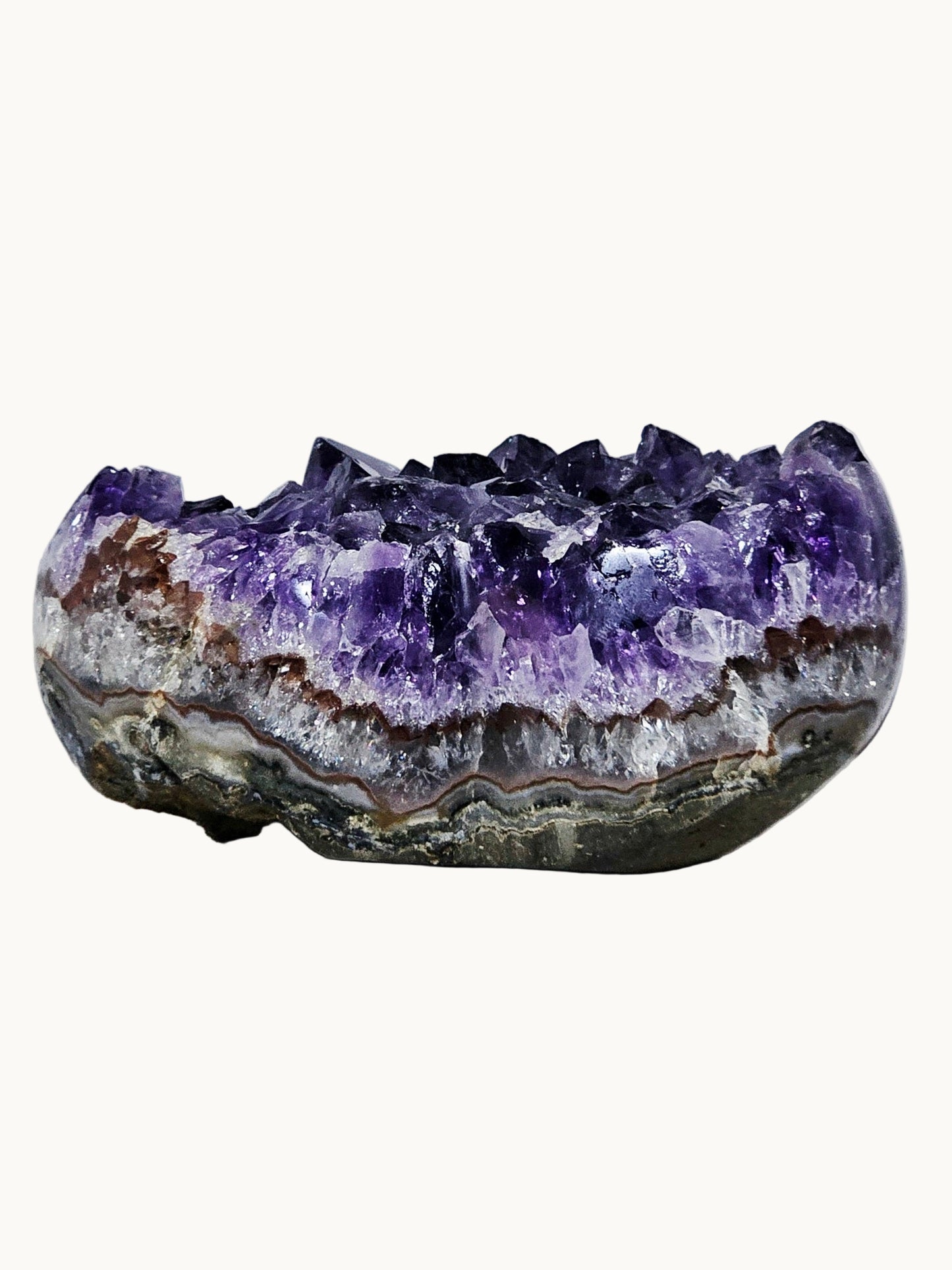 Amethyst & Clear Quartz Heart Cluster | Visible Rainbows | 3.7 lbs | High-Quality