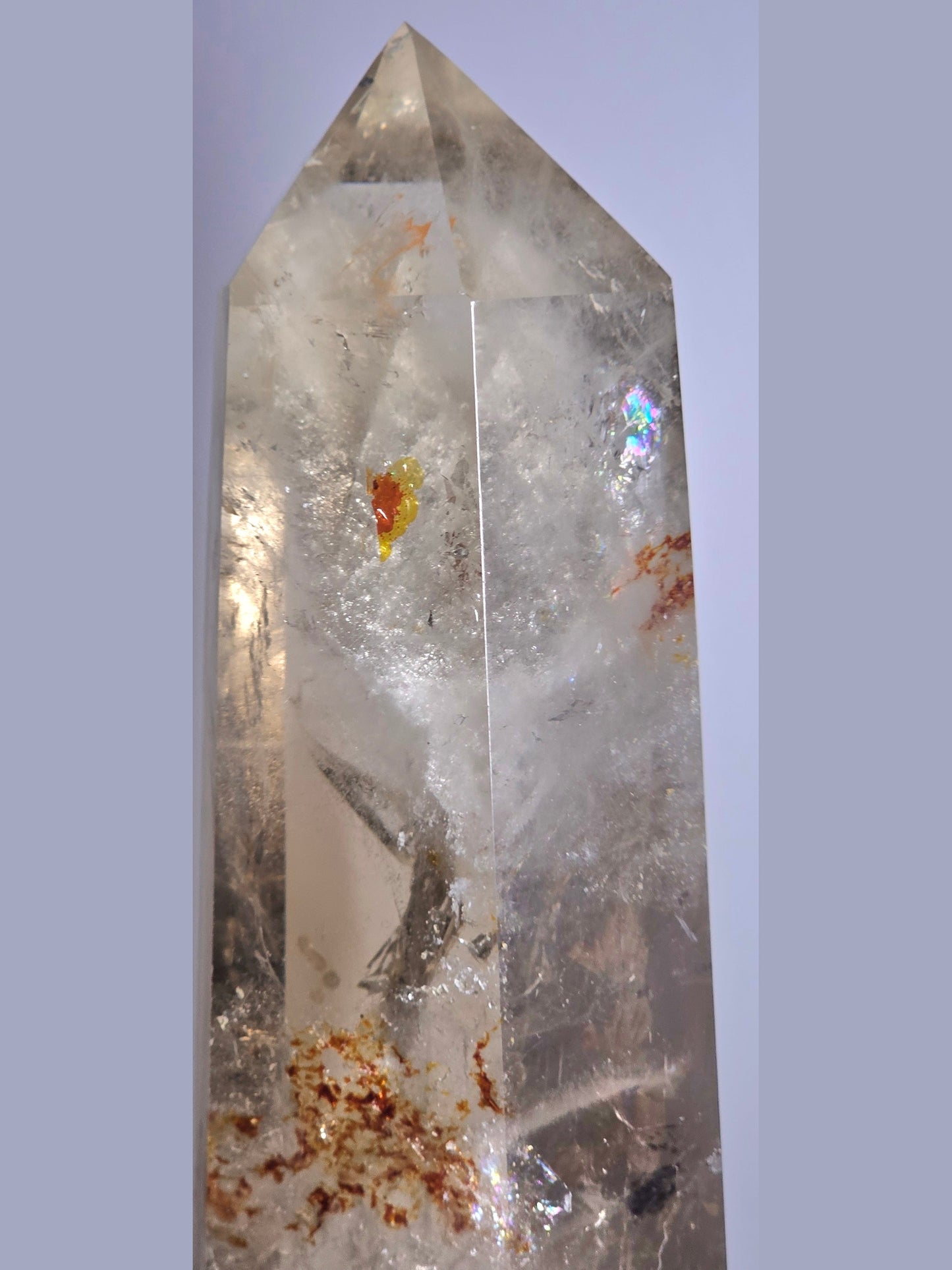 Smoky Quartz Tower with Iron Oxide & Abundant Rainbows | 1.4 lbs | High-Quality