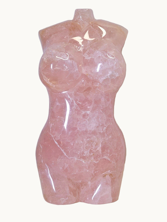 Rose Quartz Lady Body | Golden Healer Inclusions | 1.6 lbs | High-Quality