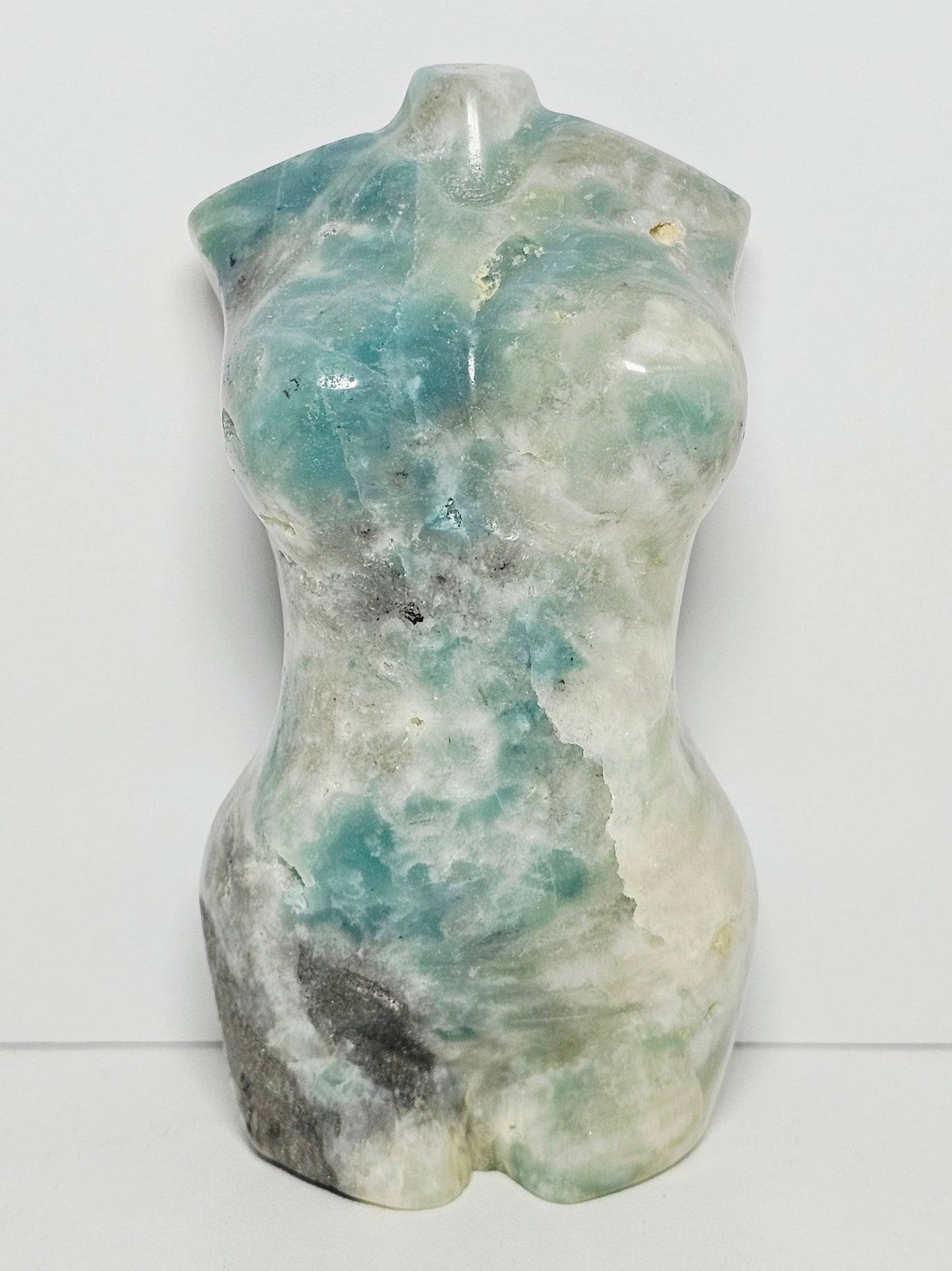 Caribbean Calcite Goddess | Natural Pyrite Matrix Base | 0.712 lbs | High-Quality