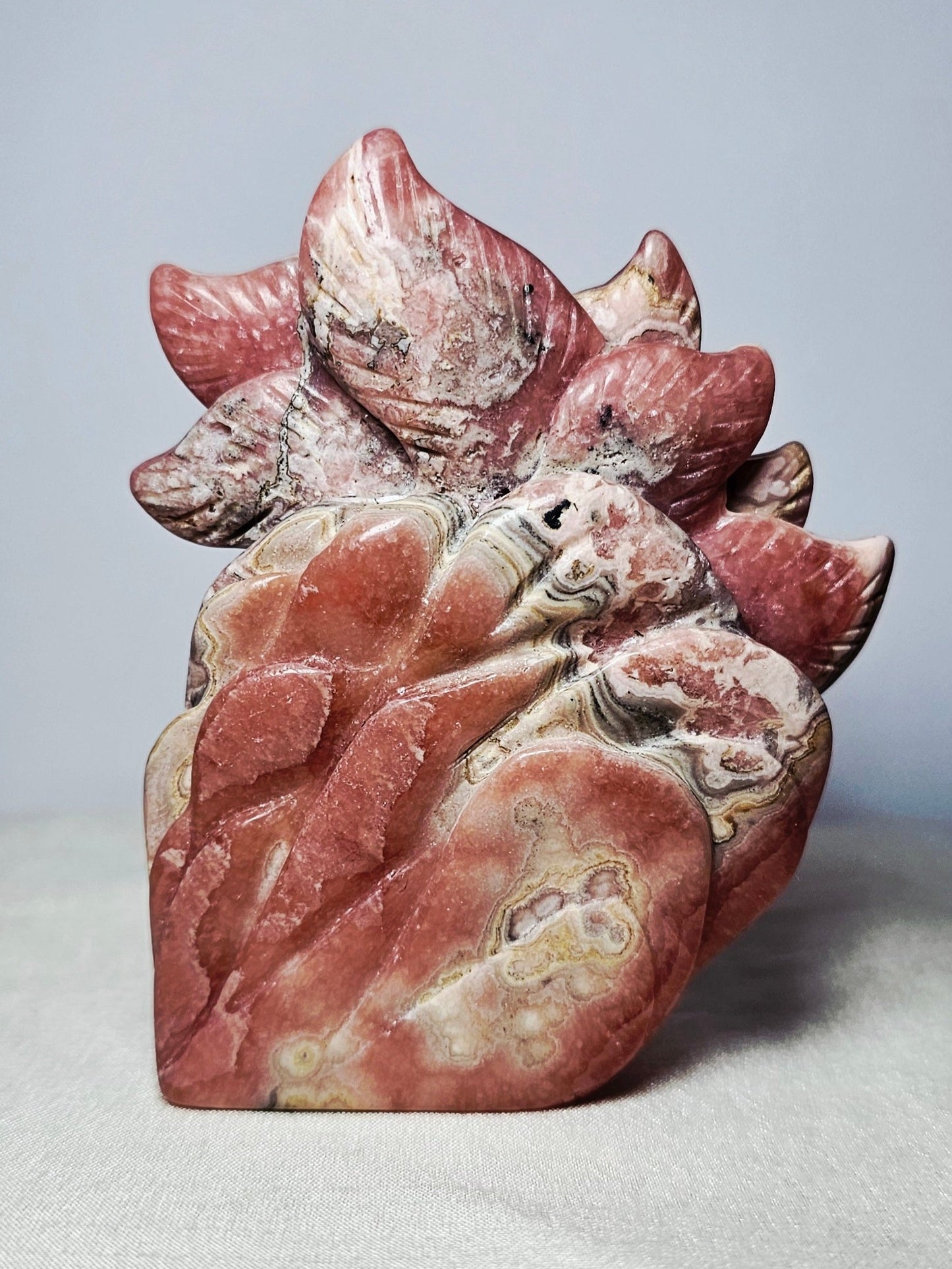Rare Rhodochrosite Nine-Tails Fox Carving | 263 g | High-Quality