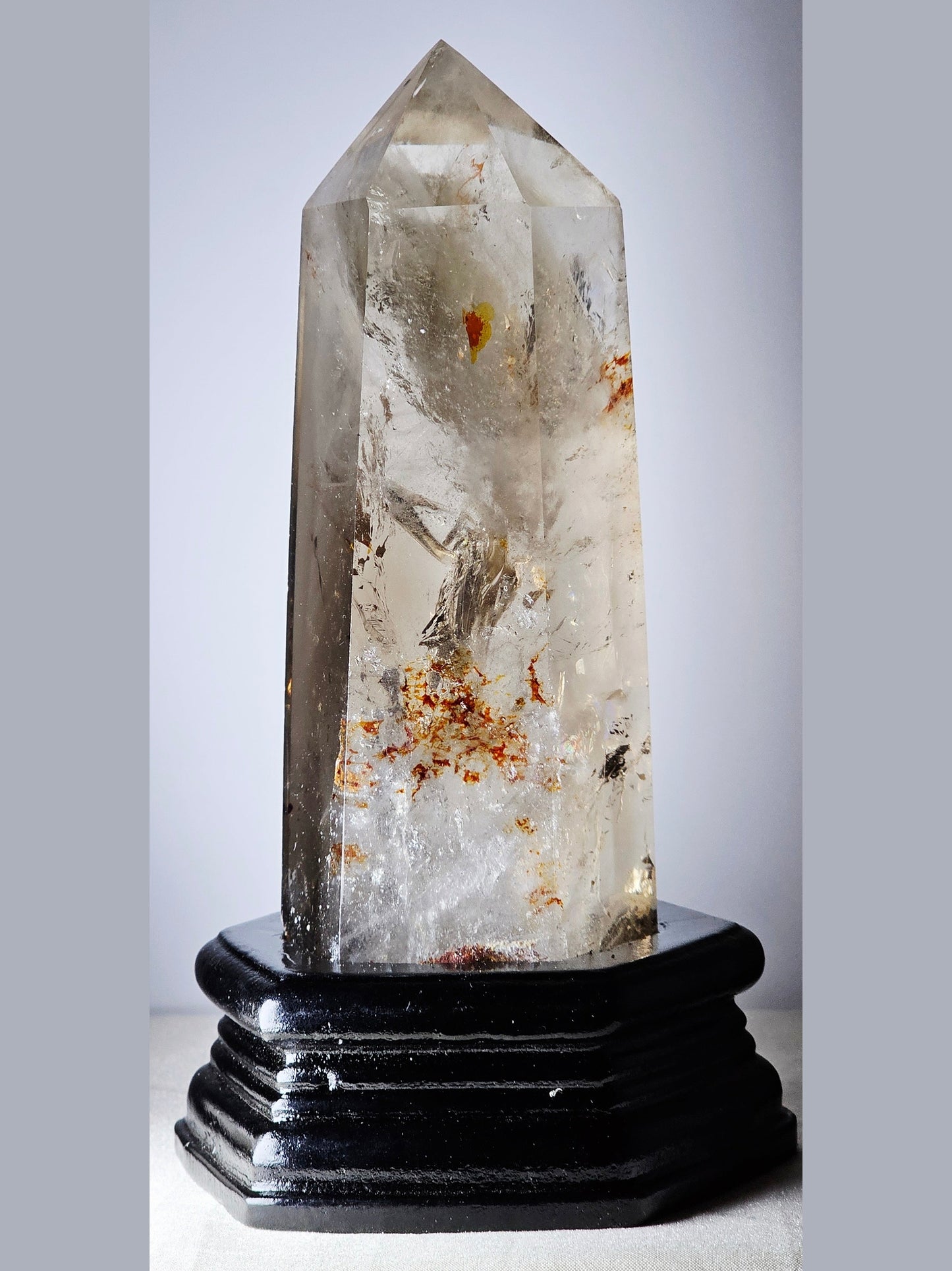 Smoky Quartz Tower with Iron Oxide & Abundant Rainbows | 1.4 lbs | High-Quality