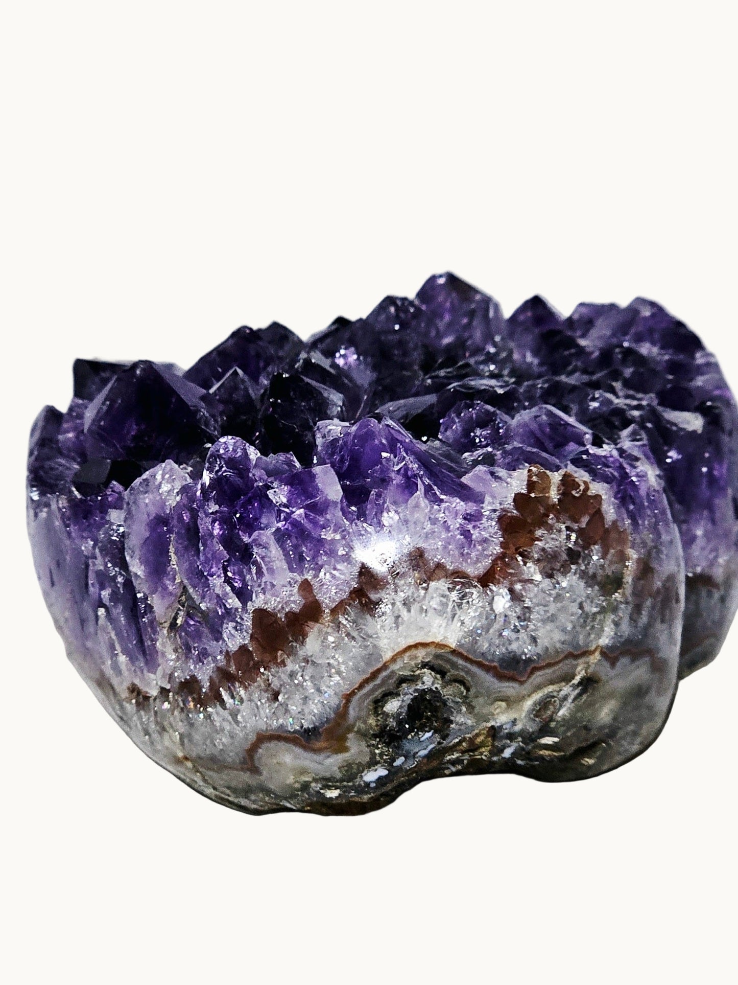 Amethyst & Clear Quartz Heart Cluster | Visible Rainbows | 3.7 lbs | High-Quality